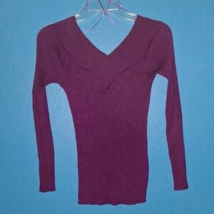 Candie's Deep Purple V-Neck Sweater